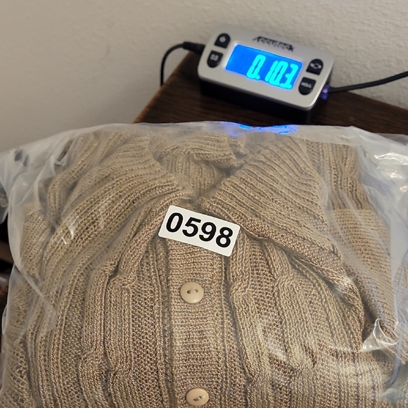 Vintage Crochet Chunky Knit Women Cardigan Size S Brown Button Up Cottage Preppy - Picture 11 of 12